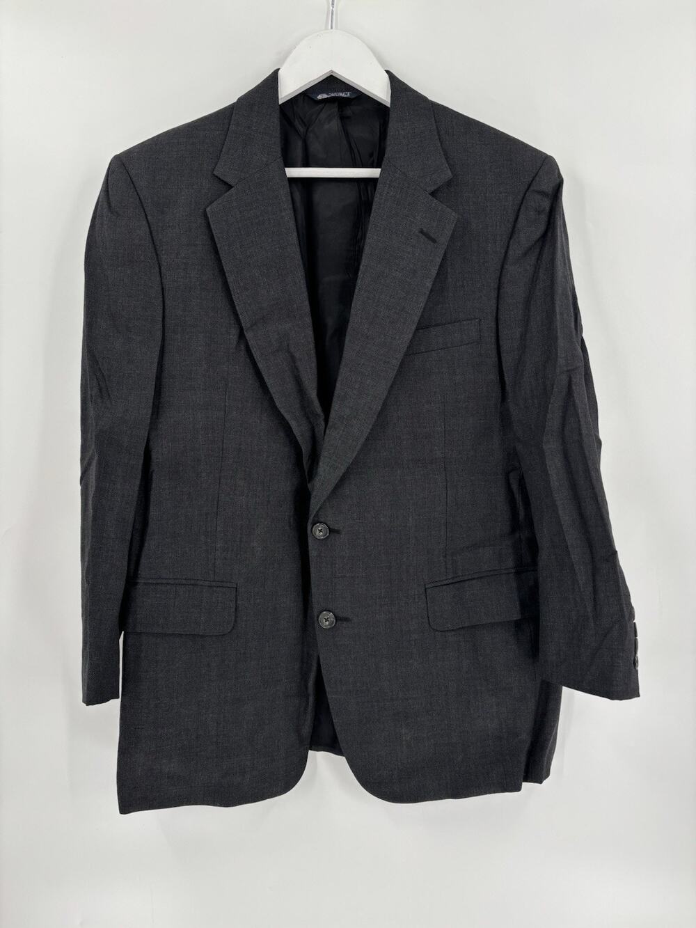 Vintage Burberrys Jacket Mens 40 Dark Gray 100% Wool Single Breasted Sport Coat